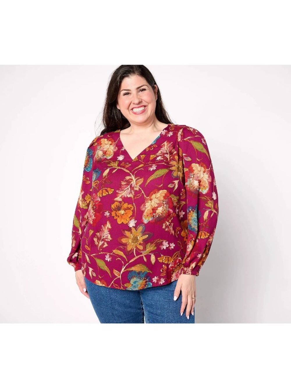 Belle Boho by Kim Gravel Blouse Medium Find Your Fire Boho Chic Long Sleeve Top